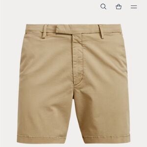 Ralph Lauren Tan Flat Front Shorts Classic Style